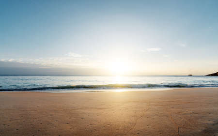 sunset on Seychelles beach, Mahe islandの写真素材