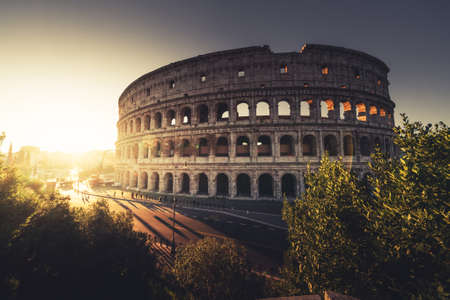 Colosseum in sunset time, Rome, Italyの写真素材