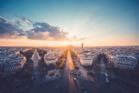 Paris view from Arc de Trimphe, Franceの写真素材