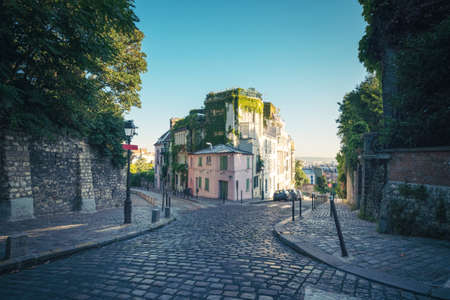 quarter Montmartre in Paris, Franceの写真素材