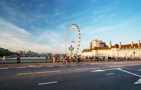 London Skyline landscape at Sunset, UKの写真素材
