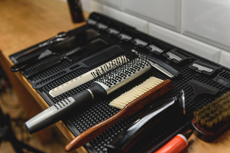 equipment of a barber for hair careの写真素材