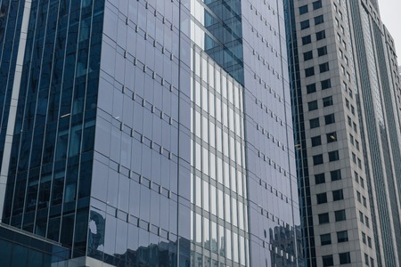 Mirror building locating in Chicagoの写真素材