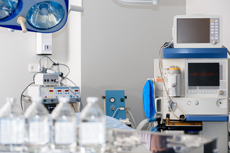 Monitor equipments situating in clinicの写真素材