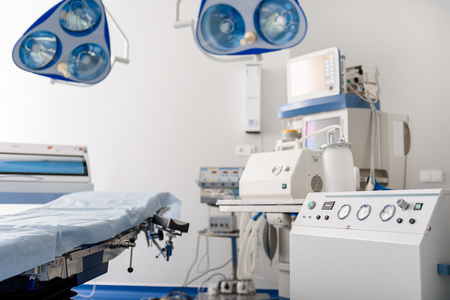 Advanced instruments locating in modern clinicの写真素材