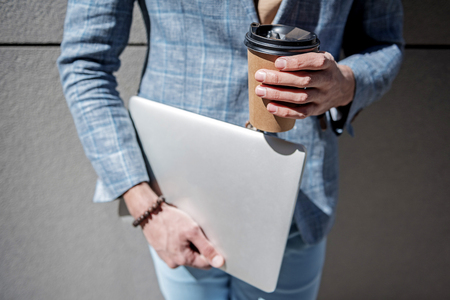 Stylish male person having breakの写真素材