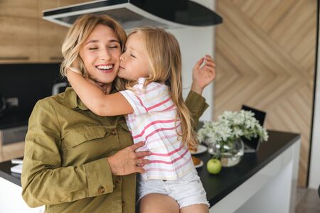 Sweet kiss from the dearest person stock photoの写真素材