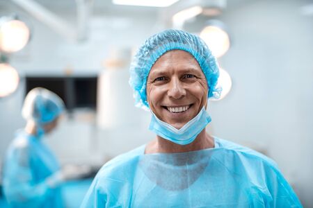 Portrait of emotional doctor feeling happy and smilingの写真素材