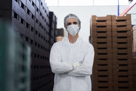 Young warehouse worker posing for the cameraの写真素材