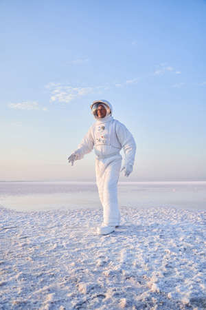 Rocketman exploring new planetの写真素材