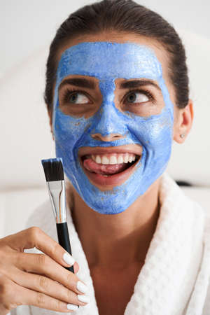 Girl taking care of her skin