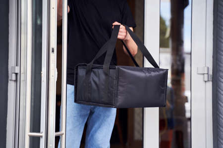 Pizza delivery concept close up shotの写真素材