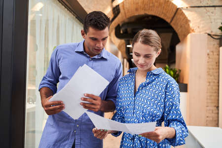 Woman and man having conversation