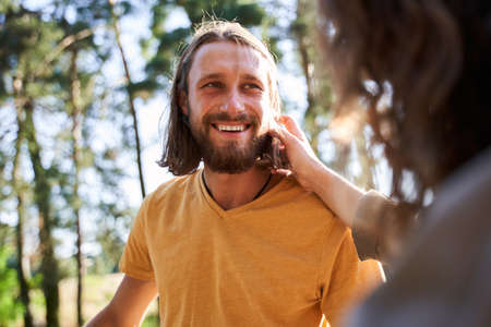 Man feeling pleasedの写真素材