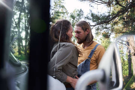 Man and woman hugging