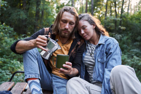 Couple having coffee