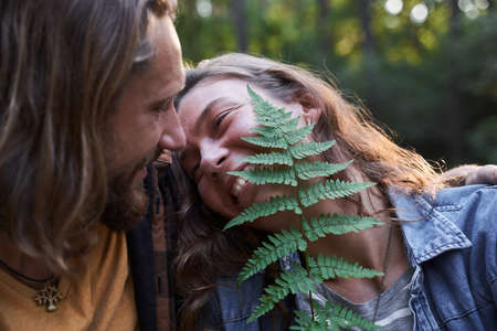 Couple spending weekend at the nature