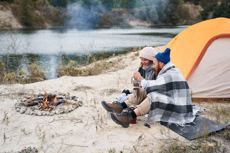 Couple spending happy leisure time togetherの写真素材