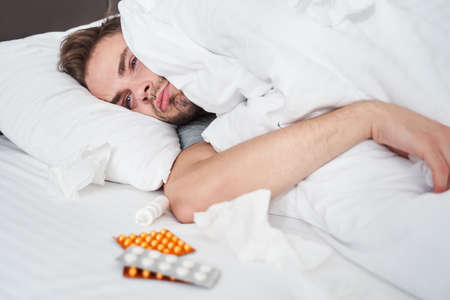 Man suffering from flu