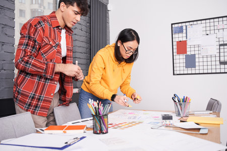 Girl working as a mobile app designer