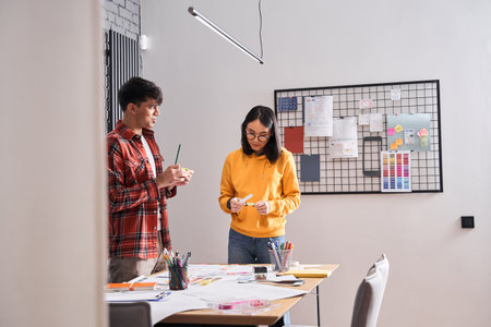 Girl working as a mobile app designer