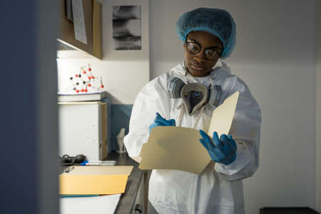 Female doctor at work inside hospital during coronavirus outbreak