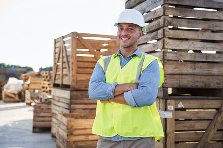 Handsome engineer in hardhat