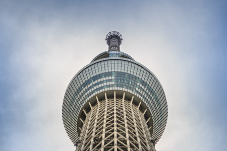 Tokyo, Japan - October 21, 2016: close up top of Tokyo Sky Tree, the highest Radio tower...