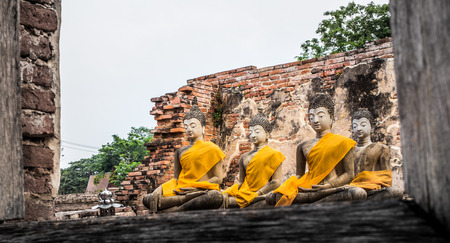 Buddha statue at Ayutthaya, Thailand の写真素材