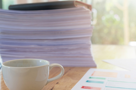 Image of business documents on workplaceの写真素材