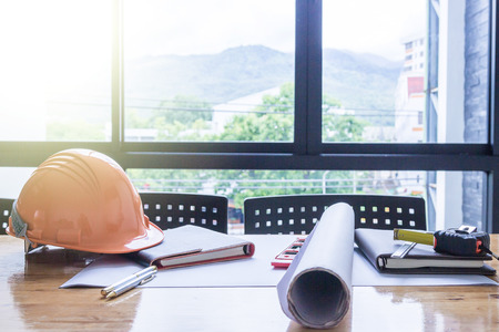 An architect working desk with copy space - Architectural Conceptの写真素材