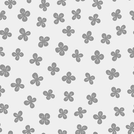 Seamless vector cute pattern with hand-drawn flowersのイラスト素材