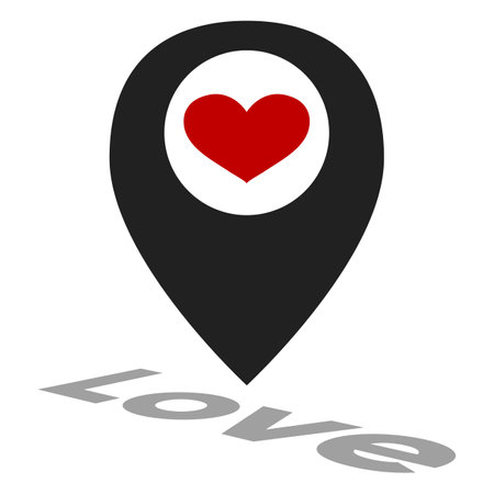 Vector love icon location for wedding or St Valentines dayのイラスト素材