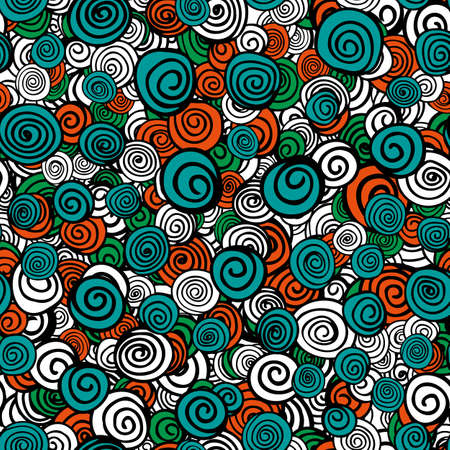 Vector seamless pattern with colorful spiral abstract backgroundのイラスト素材
