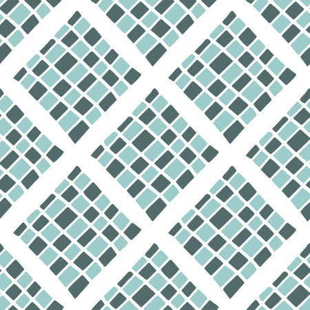 Vector seamless pattern with abstract square, rhombus on white background