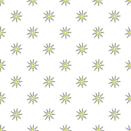 Vector seamless pattern with abstract sun on white backgroundのイラスト素材
