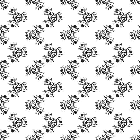 Vector seamless pattern with hand drawn abstract elements on white background for tile, textile, scrapbooks, notebooks, clothes, print, wallpaper.のイラスト素材