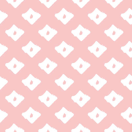 Vector seamless pattern with pink cute abstract hand drawn element on white background for wallpaper, notebook, textile, tile and otherのイラスト素材