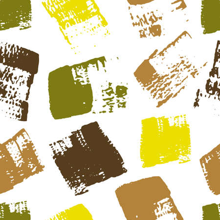 Vector seamless pattern with green monochrome grungy brush stroke texture on white background for wallpaper, notebook, textile, tile, pillowのイラスト素材