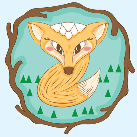 Little Fox vectorのイラスト素材