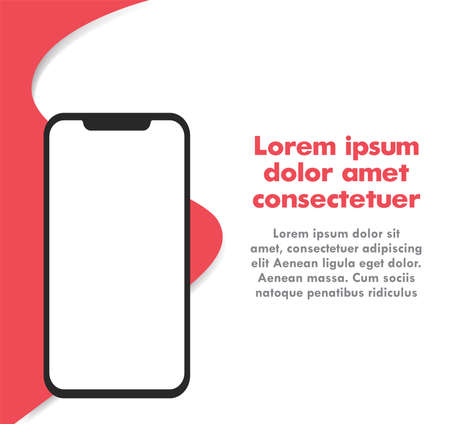 Social Media Post Blank Template Notch Smartphone Isolated For E-Commerce Promotion Advertisement Web UI UX Information Announcement Showcase Business Office Isolated Modern Deviceのイラスト素材