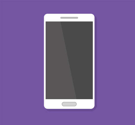 Glossy Blank Display White Smartphone Isolated Minimal Mockup Template Modern Button Technology Cellphone Gadget Iconのイラスト素材
