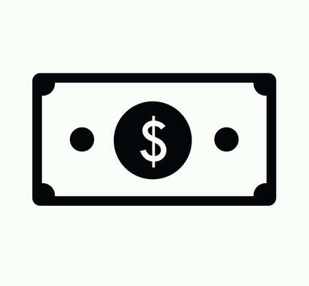 Dollar Bill Flat Icon Illustration Money Business Currency Financeのイラスト素材