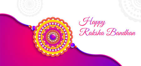 Happy Raksha Bandhan Banner Rakhi Promotional Background Indian Festival Holiday Greeting Card Illustrationのイラスト素材