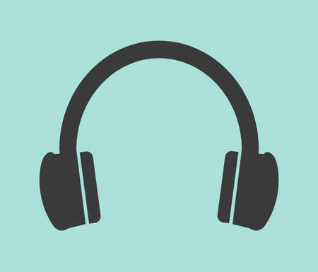 Minimal Headphones Music Device Icon Illustrationのイラスト素材