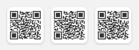 Random QR Code Vector Set On UI Tab Digital Scan Bar Illustrationのイラスト素材