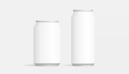 Realistic Matte Beer Cold Drink Can Product Branding Mockup Packaging Showcase Templateのイラスト素材