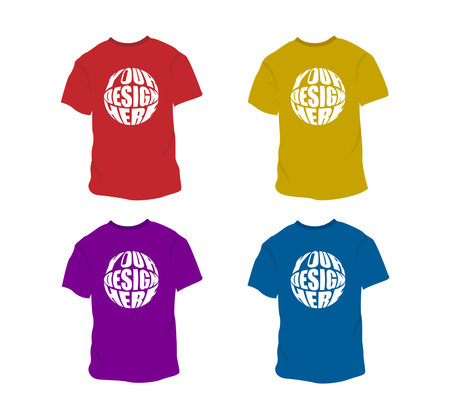 Colorful T-Shirt Minimal Apparel Clothing Mockup Setのイラスト素材
