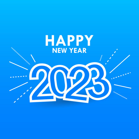 Happy New Year 2023 Celebration Social Media Vector Bannerのイラスト素材