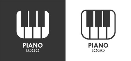 Piano Key Music Logo Icon Symbol Vector Illustrationのイラスト素材